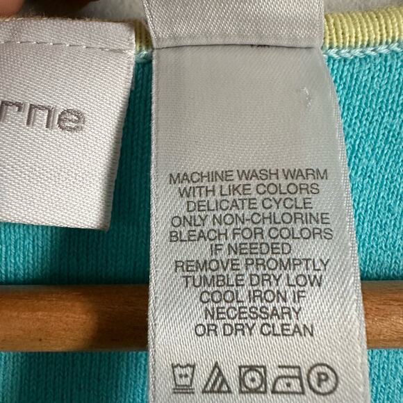 Liz Claiborne Bright Green & Blue Knit Cardigan - Picture 6 of 8